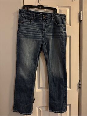 BKE Dark Blue Denim Relaxed Straight Jeans 38x31